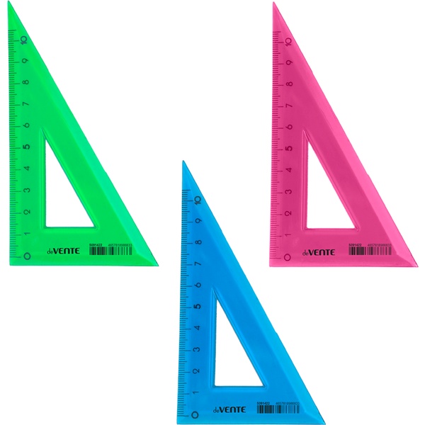 Угольник 30°/10 см, пластиковый, полупрозрачный, deVENTE_3 цвета
