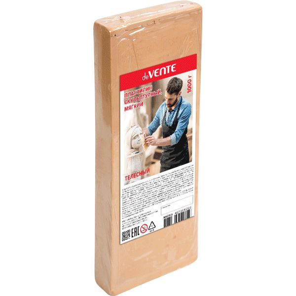 Пластилин скульптурный deVENTE, мягкий, телесный, 1000 г (т/у пленка)
