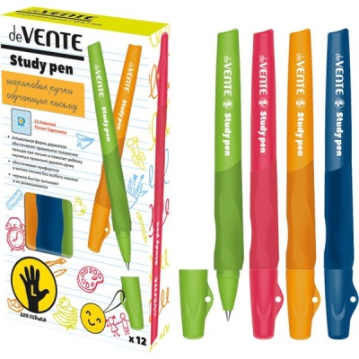 Ручка шариковая обучающая письму 0,7 мм синяя deVENTE. Study Pen, ассорти (для левшей) Ручка шариковая обучающая письму 0,7 мм синяя deVENTE. Study Pen, ассорти (для левшей)