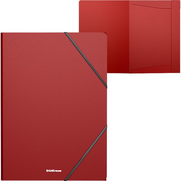 Папка на резинках, A4, PP 400 мкм, "песок", ErichKrause Matt Classic_красная Акция!