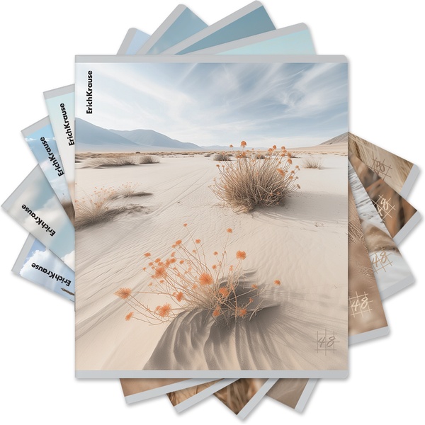 Тетрадь А5, клетка, 48 л., на скобе, 60 г/м², мат. лам., ErichKrause Pasifico_MIX-PACK