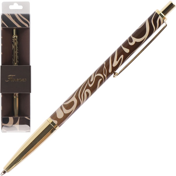 Ручка шариковая подарочная FIORENZO Грация, нажим. м-м, цв. корп.: принт/зол., 0.7 мм, синяя