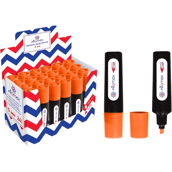 Текстовыделитель Attomex, оранжевый, линия 1-5 мм, н-к "клин", плоский корпус Текстовыделитель Attomex, оранжевый, линия 1-5 мм, н-к "клин", плоский корпус