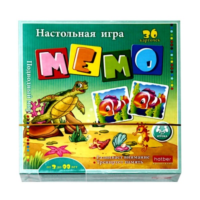 Игра развивающая МЕМО. Подводный мир, 36 карточек, 3+