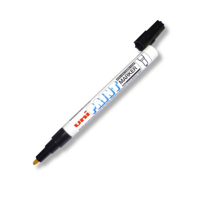 Маркер-краска UNI PX-21, черный, масл. основа, пулевидный н-к, 0.8-1.2 мм, алюм. корпус