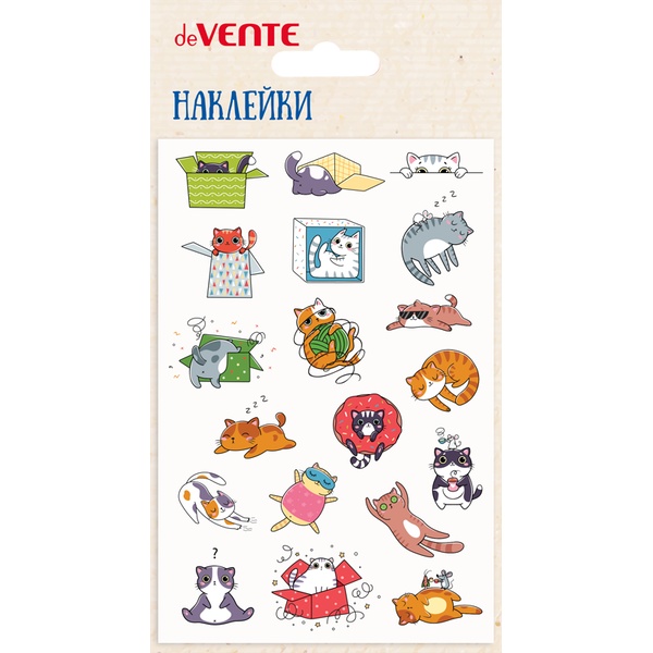 Паф-стикеры (объемные) deVENTE Смешные котята, мягкие, карточка 100*150 мм