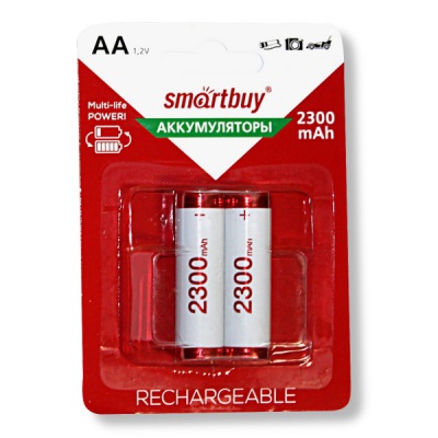 Аккумулятор AA/HR06 (2BL) 2300 mAh, 1.2 V, NiMh, Smartbuy (кратно 2) Аккумулятор AA/HR06 (2BL) 2300 mAh, 1.2 V, NiMh, Smartbuy (кратно 2)