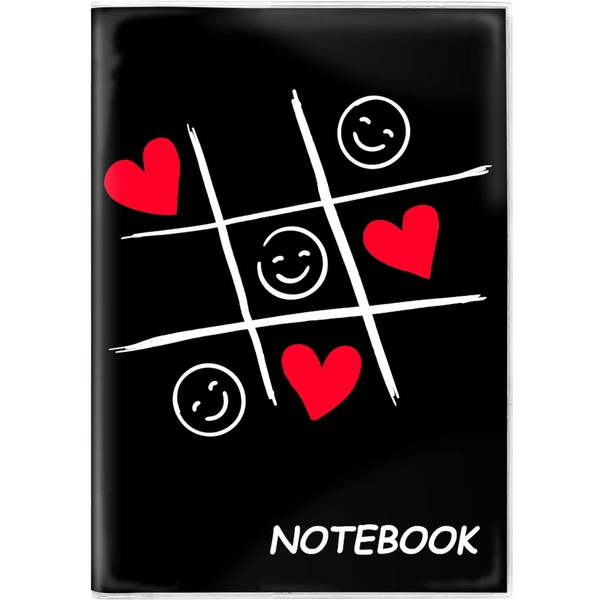 Блокнот на склейке, B7+, 66 л., клетка, Феникс+ Крестики-нолики, мел. бумага, съемная ПВХ обл.