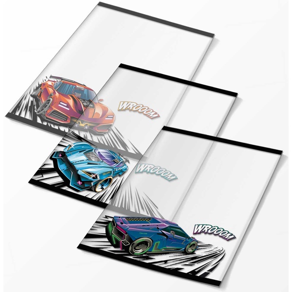 Обложка для тетради, 216*350 мм, PVC 120 мкм, ФЕНИКС+ Ралли Гонки (3 шт.)