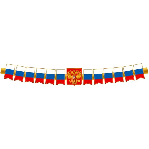 Гирлянда патриотическая с Российской с символикой, 170 см Гирлянда патриотическая с Российской с символикой, 170 см