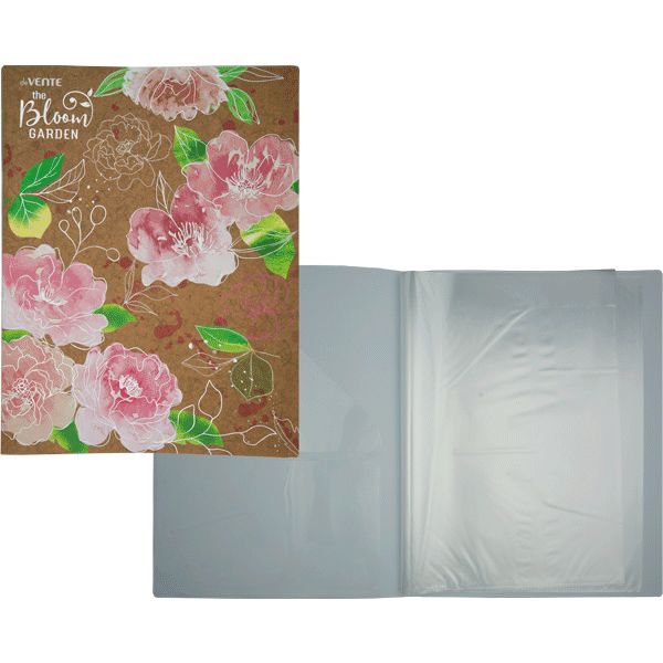 Папка с 20 файлами А4, PP 400/30 мкм, тисн. ф., deVENTE Bloom Garden/ Розовая