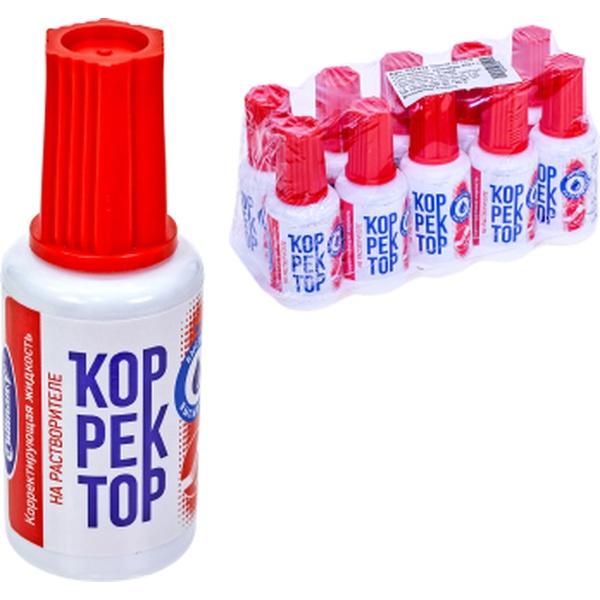 Корректирующая жидкость с кисточкой FORUM КОРРЕКТОР, 20 мл, на основе растворителя