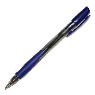 Ручка шариковая 0.7 мм, синяя, Silwerhof Vista, пулевидный ПУ, каучуковая грип-зона 