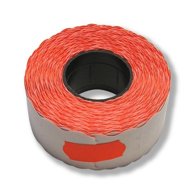 Этикет-лента ВОЛНА, 26*12 мм, 800 шт., красная   Акция!