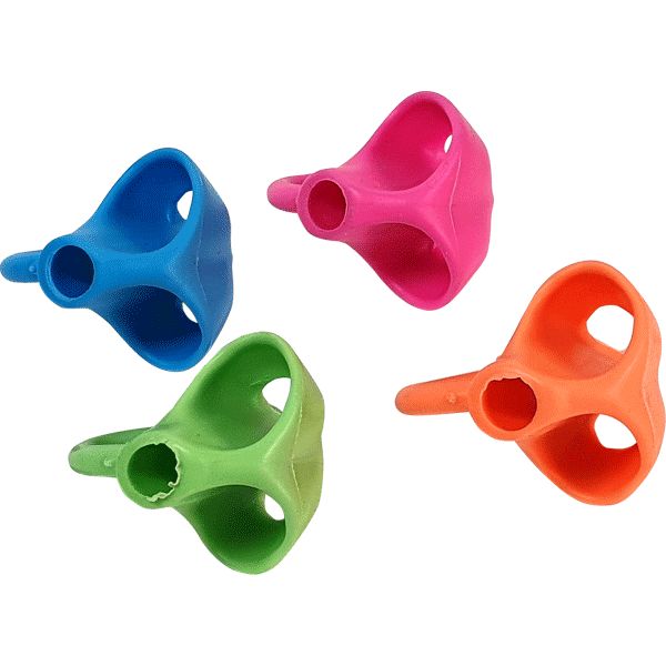 Насадка-держатель для ручки или карандаша, силиконовая, deVENTE Ring (Кольцо д/2 пальцев), 4 дизайна