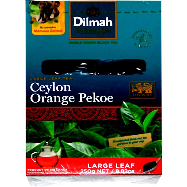 Чай листовой Dilmah Цейлон Orange Pekoe, черный, 250 г, в к/к