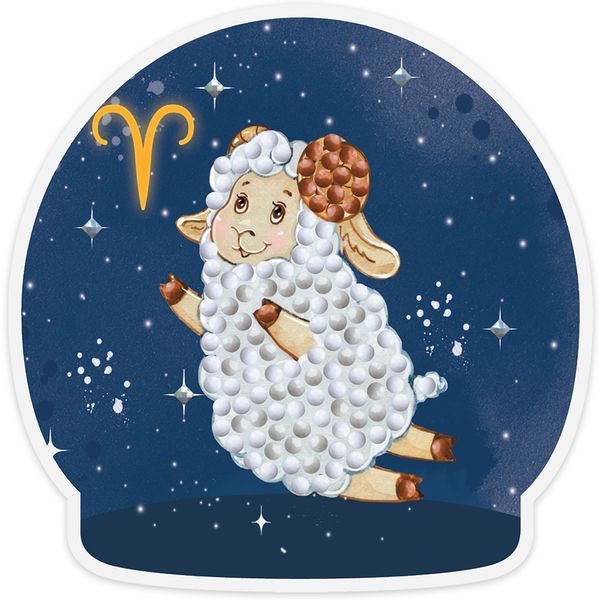 Мозаика алмазная. ФРЕЯ Магнит_Знаки зодиака_Овен, 90*90 мм