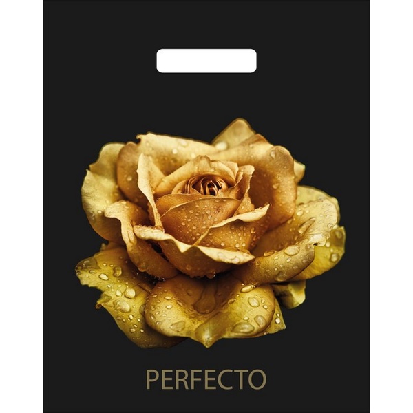 Пакет с вырубной ручкой, 37*30 см, полиэтилен 90 мкм, Перфекто_Роза