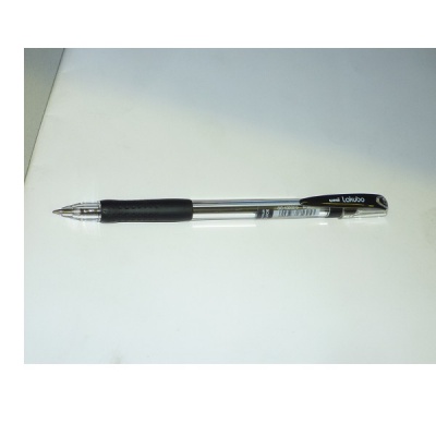 Ручка шариковая черная, 0.7 мм, эрг. грип, прозр. корп., UNI Lakubo SG-100