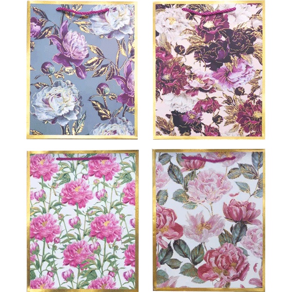 Пакет подарочный, 26*32*10 см, 210 г/м², deVENTE Flower border_4 дизайна