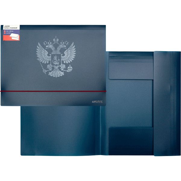 Папка на резинке, А4, PP 400 мкм, "песок", выб. лак, deVENTE Герб Папка на резинке, А4, PP 400 мкм, "песок", выб. лак, deVENTE Герб
