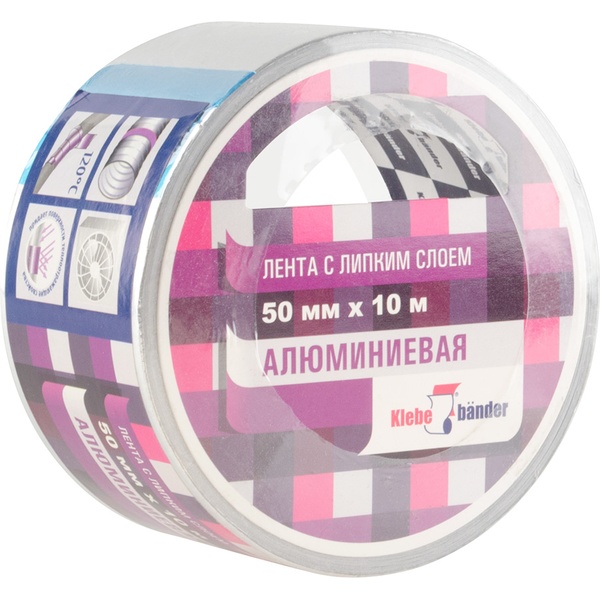 Лента клейкая алюминиевая, 50 мм * 10 м, TPL, 50 мк. Klebebander