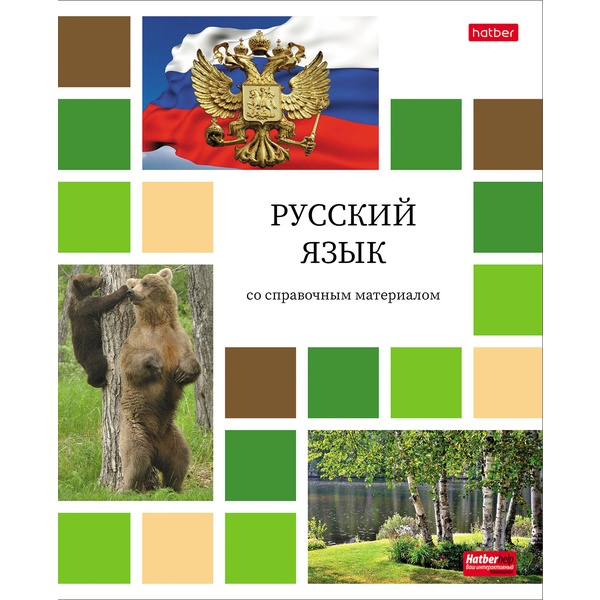 Тетрадь предметная А5, 48 л., линия, 65 г/м², мел. обл., Hatber Цветная мозаика_Русский язык