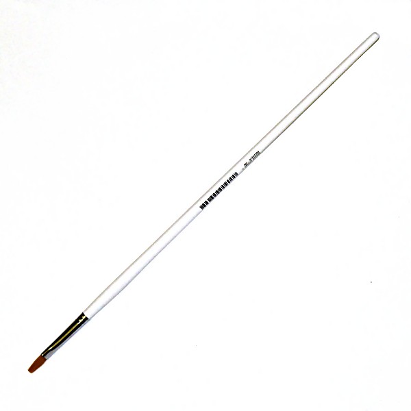 Кисть синтетика, №6, плоская, удл. деревянная ручка, белая, Невская Палитра
