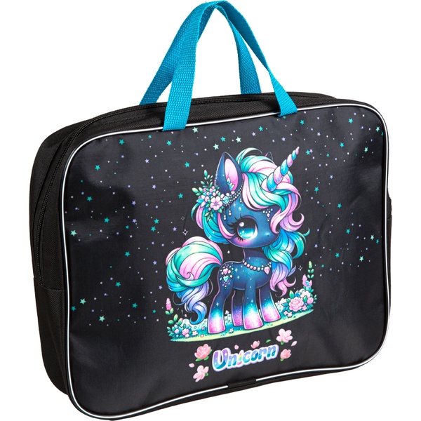 Папка-портфель А4, текстильная, на молнии, 1 отд., Attomex Unicorn