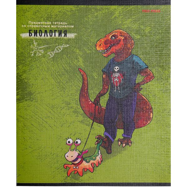 Тетрадь предметная А5, 48 л., клетка, 60 г/м², тисн. "лен", Prof-Press Urban friends_Биология