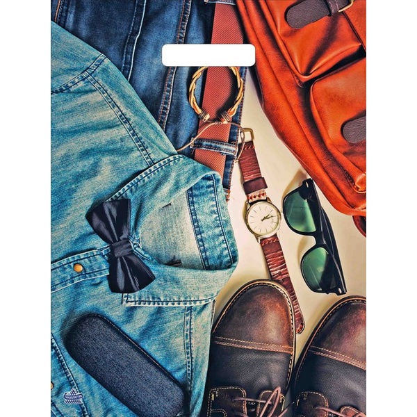 Пакет с вырубной ручкой, 40*31 см, полиэтилен 60 мкм, Деним 