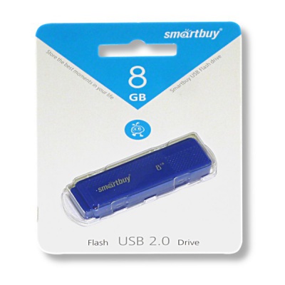 Флеш-накопитель USB 2.0, 8 ГБ, Smartbuy Dock_синий