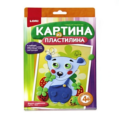 Картина из пластилина А5. LORI Мишка-сладкоежка, 4+