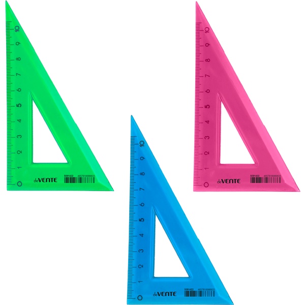 Угольник 30°/10 см, пластиковый, полупрозрачный, deVENTE_3 цвета Угольник 30°/10 см, пластиковый, полупрозрачный, deVENTE_3 цвета