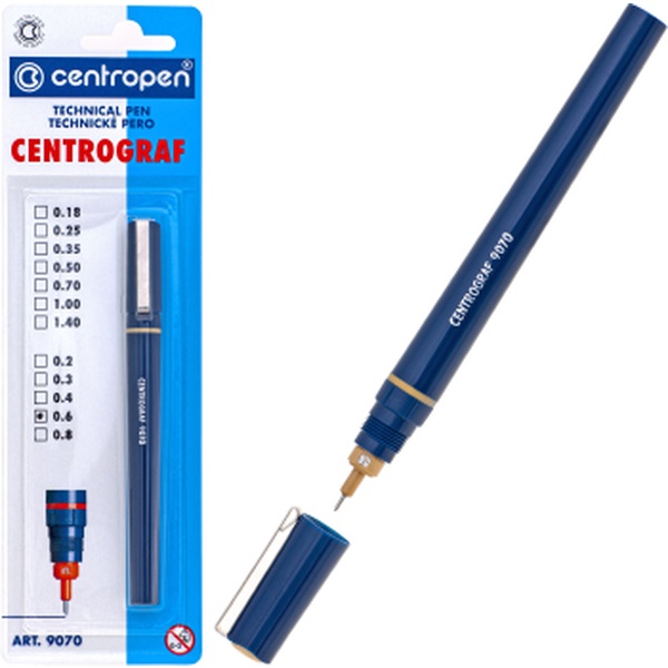 Рапидограф CENTROPEN Centrograf, линия 0.6 мм, уп/блистер