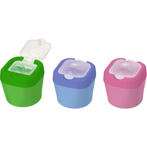 Точилка пластиковая, 2 отв. (Ø8 и Ø11 мм), контейнер, deVENTE School_3 дизайна_Акция!