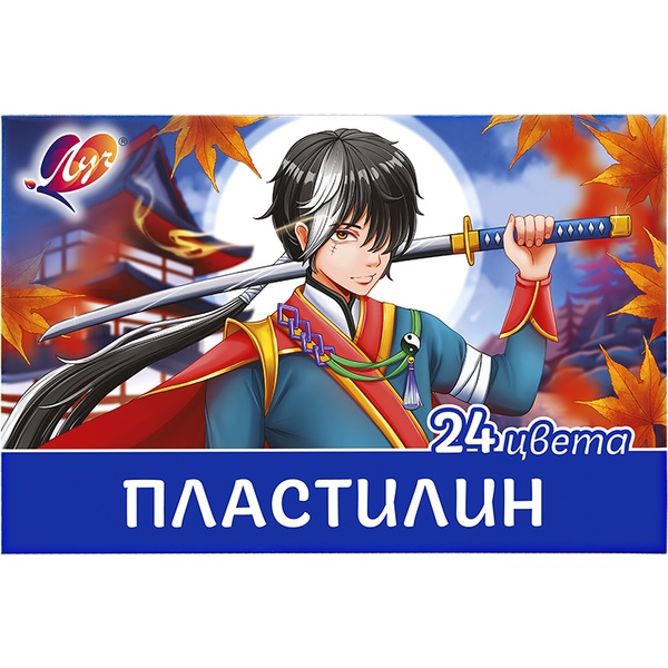 Пластилин классический ЛУЧ Аниме Хиро, 24 цвета, 480 г, стек в комплекте, к/уп.