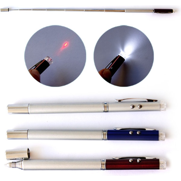 Ручка шариковая с лазерной/телескопич. указкой + LED фонарик + стилус, J.Otten 5 в 1 