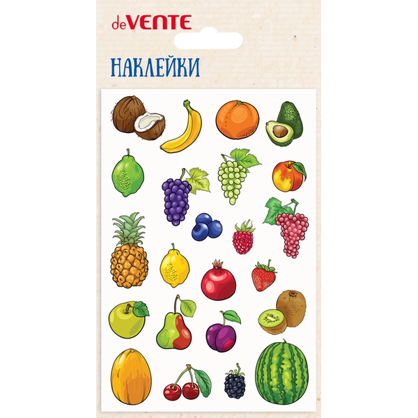 Паф-стикеры (объемные) deVENTE Fruits, мягкие, карточка 100*150 мм