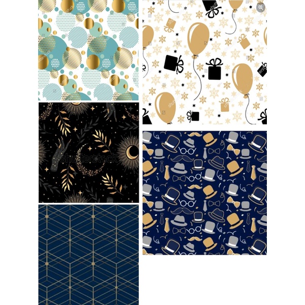 Бумага упаковочная, 70*100 см, 1 л., MILAND Современная коллекция_ 5 дизайнов