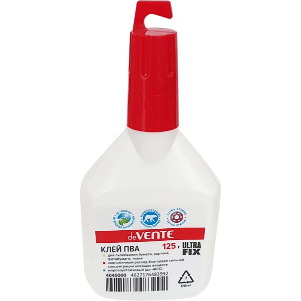 Клей ПВА deVENTE Ultra Fix, 125 г, супер сильный, морозоустойчивый, флакон с дозатором Клей ПВА deVENTE Ultra Fix, 125 г, супер сильный, морозоустойчивый, флакон с дозатором