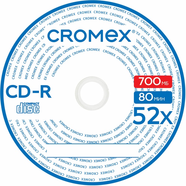 Диск CD-R  CROMEX 700МБ 80 мин 52x Bulk , (термоусадка без шпиля), 50 шт.