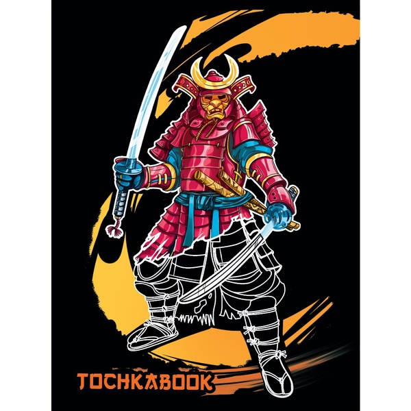 Блокнот-точкабук в твердом переплете А5, 64 л., 100 г/м2, ляссе, Prof-Press For men_Самурай   Акция