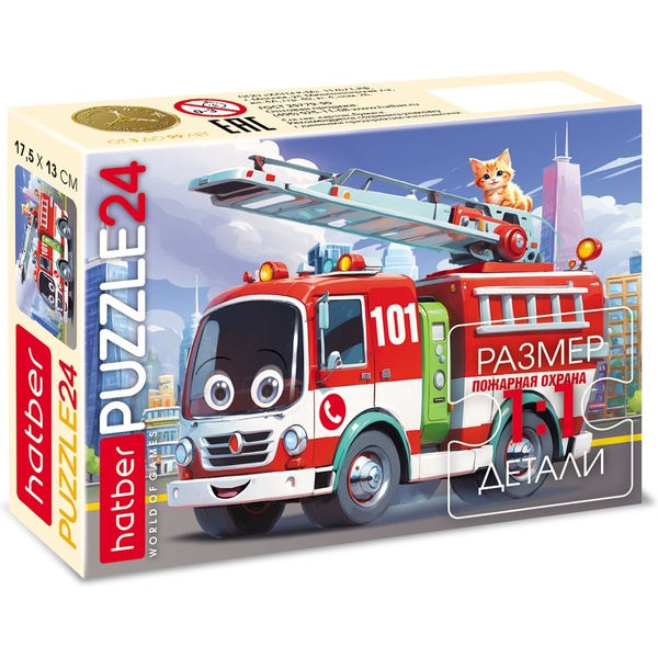 Пазл 24 элемента. Hatber Спасатели (4 варианта), 130*175 мм