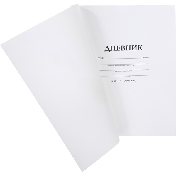 Дневник 1-11 класс, 40 л. (бел.), 60 г/м², мягкий переплет, на скобе, Hatber Белый