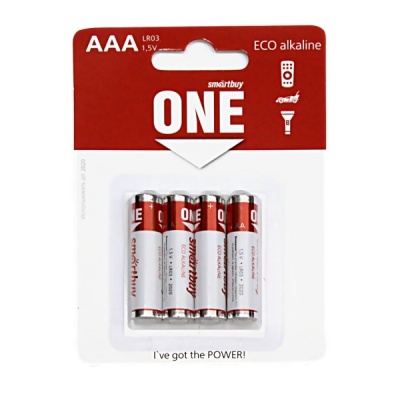 Батарейка LR03/AAA, 1.5 V, Smartbuy ONE eco Alkaline