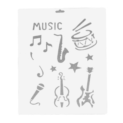Трафарет пластиковый 22х31см Музыка Акция!