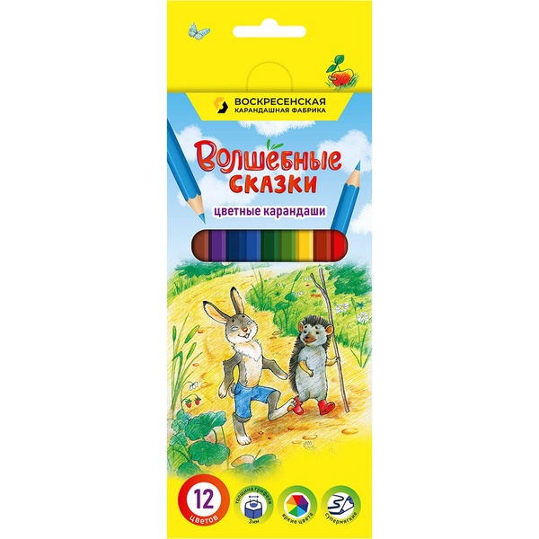 Карандаши цветные 12 шт., деревянные, шестигранные, 2М-4М, ВКФ Волшебные сказки ( в к/к) Карандаши цветные 12 шт., деревянные, шестигранные, 2М-4М, ВКФ Волшебные сказки ( в к/к)