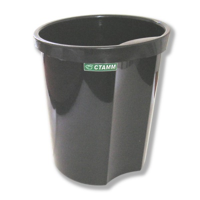 Корзина для бумаг СТАММ, 12 л., пластиковая, цельная, основание круглое, цвет черный Акция!