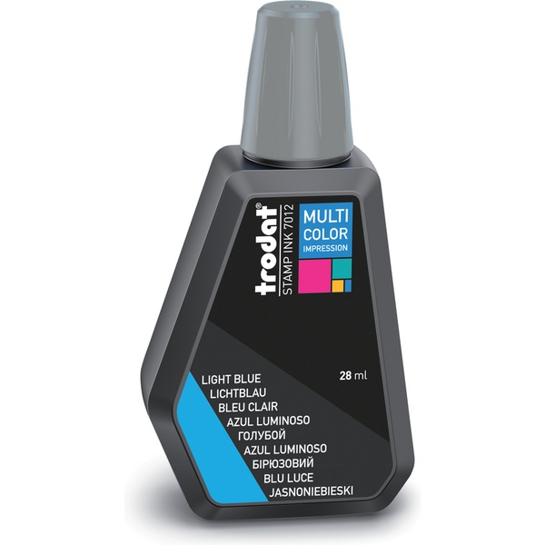 Краска штемпельная TRODAT Multi Color, 28 мл, на водной основе, голубая